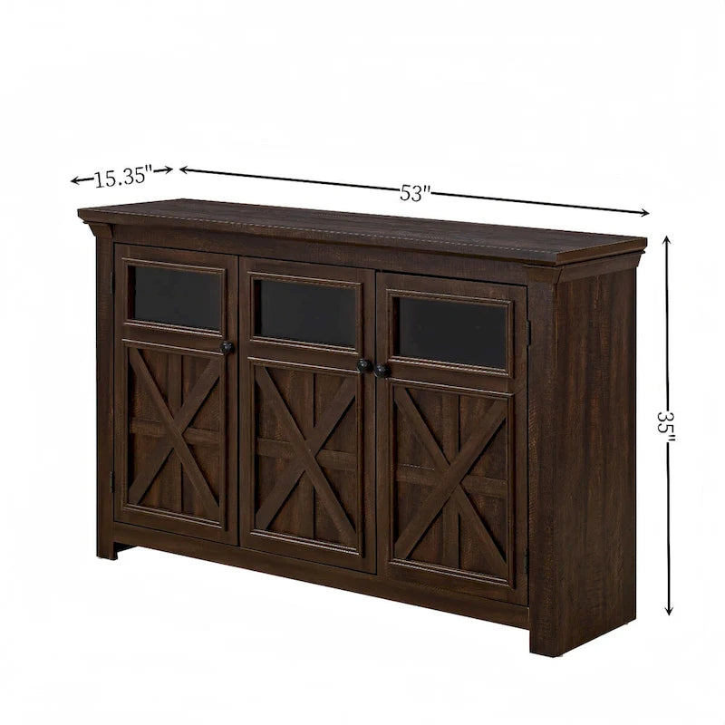 Buffet-bahut à 3 portes grand meuble de rangement