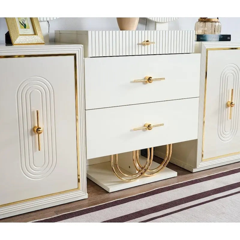 Buffet Moderne Marsille avec Miroir pour Salle à Manger