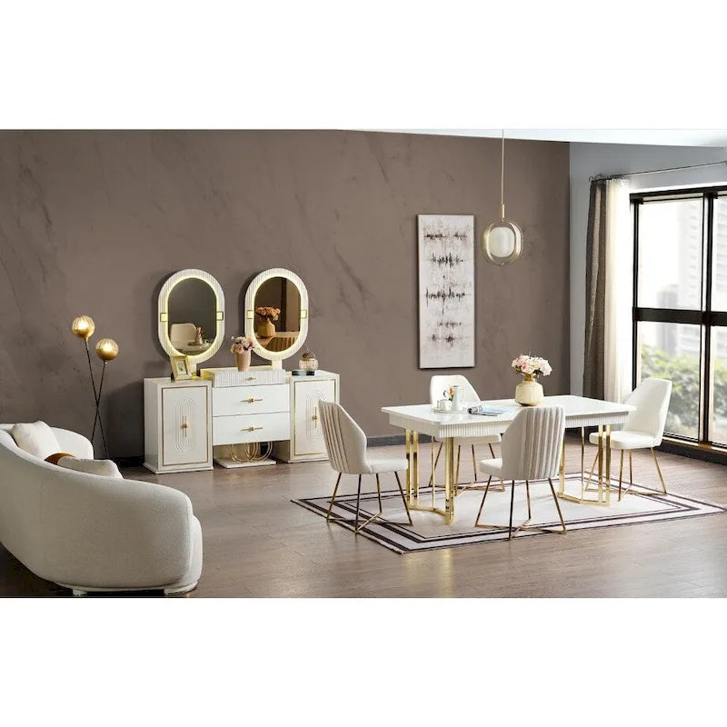 Buffet Moderne Marsille avec Miroir pour Salle à Manger