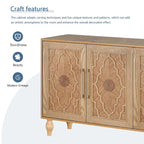 Meuble de porte sculpté floral vintage avec étagères réglables