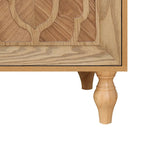 Meuble de porte sculpté floral vintage avec étagères réglables