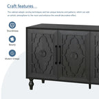 Meuble de porte sculpté floral vintage avec étagères réglables