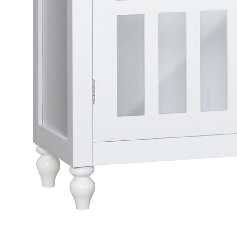 Bahut en bois minimaliste élégant avec trois portes vitrées