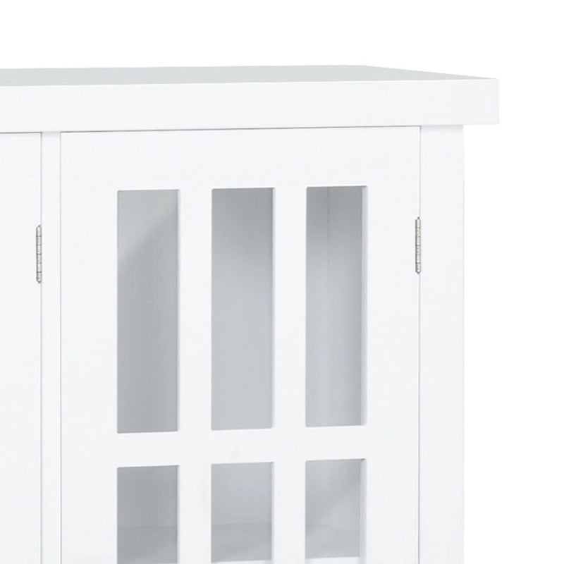 Bahut en bois minimaliste élégant avec trois portes vitrées