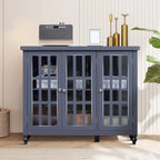 Bahut en bois minimaliste élégant avec trois portes vitrées