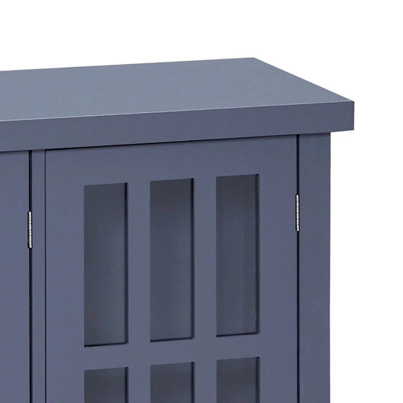 Bahut en bois minimaliste élégant avec trois portes vitrées