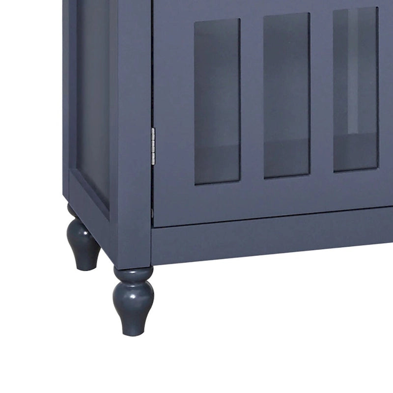 Bahut en bois minimaliste élégant avec trois portes vitrées