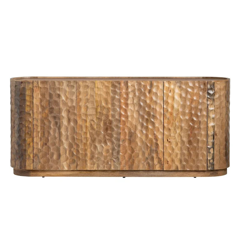 Bahut/Buffet quatre portes en bois de manguier texturé pour salon