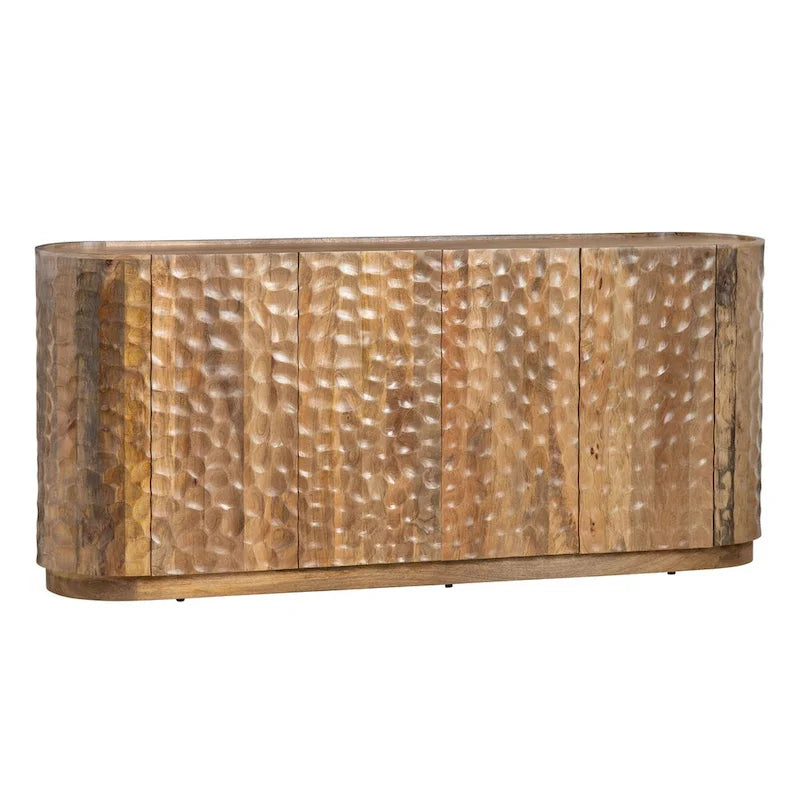 Bahut/Buffet quatre portes en bois de manguier texturé pour salon