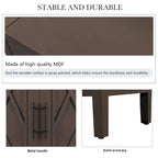 Buffet 4 portes en bois twill de style campagnard américain vintage pour salon, salle à manger ou entrée.