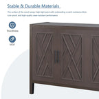 Buffet 4 portes en bois twill de style campagnard américain vintage pour salon, salle à manger ou entrée.