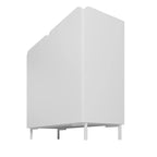 Meuble d'appoint moderne du milieu du siècle blanc/noir avec portes à fermeture douce, ensemble de 2