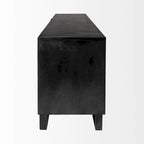 Buffet 3 tiroirs 2 portes Marron et Noir, montage 1 personne
