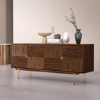 Buffet 2 portes en noyer, montage 1 personne, style Mid-Century