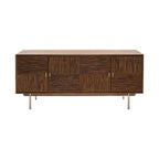 Buffet 2 portes en noyer, montage 1 personne, style Mid-Century