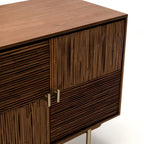 Buffet 2 portes en noyer, montage 1 personne, style Mid-Century