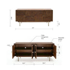 Buffet 2 portes en noyer, montage 1 personne, style Mid-Century