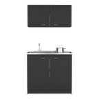 Ensemble d'armoires, garage, noir, 30,8 H x 39,3 l x 20,4 P