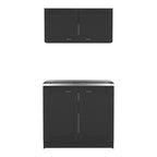 Ensemble d'armoires, garage, noir, 30,8 H x 39,3 l x 20,4 P
