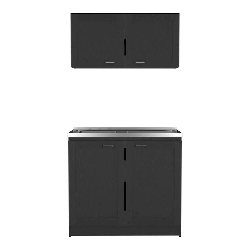 Ensemble d'armoires, garage, noir, 30,8 H x 39,3 l x 20,4 P