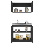 Ensemble d'armoires, garage, noir, 30,8 H x 39,3 l x 20,4 P