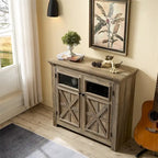 Buffet en bois avec 2 portes et poignée en métal