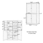 Grand garde-manger de cuisine autoportant de 102,1 x 50,8 x 181,1 cm avec 2 tiroirs et 2 étagères de porte réglables à 8 niveaux