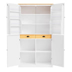 Grand garde-manger de cuisine autoportant de 102,1 x 50,8 x 181,1 cm avec 2 tiroirs et 2 étagères de porte réglables à 8 niveaux