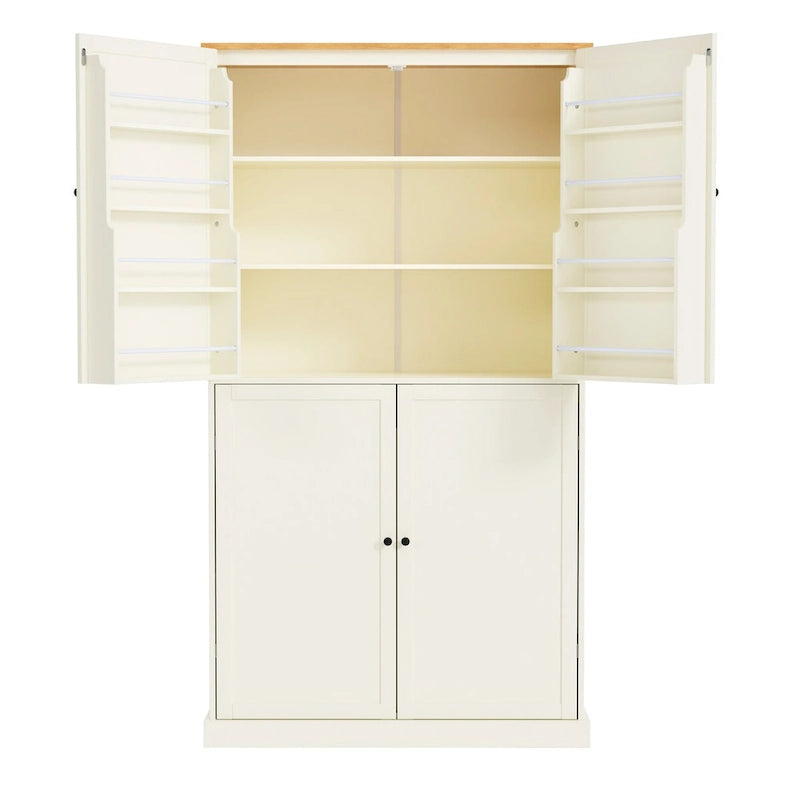 Grand garde-manger de cuisine autoportant de 102,1 x 50,8 x 181,1 cm avec 2 tiroirs et 2 étagères de porte réglables à 8 niveaux