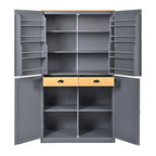 Grand garde-manger de cuisine autoportant de 102,1 x 50,8 x 181,1 cm avec 2 tiroirs et 2 étagères de porte réglables à 8 niveaux