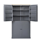 Grand garde-manger de cuisine autoportant de 102,1 x 50,8 x 181,1 cm avec 2 tiroirs et 2 étagères de porte réglables à 8 niveaux