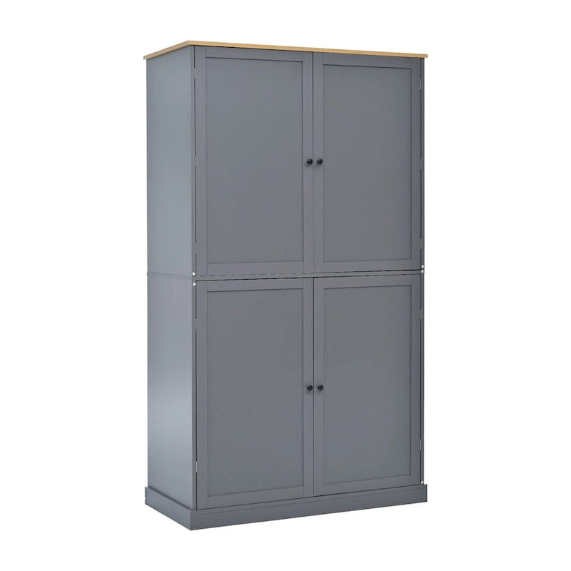 Grand garde-manger de cuisine autoportant de 102,1 x 50,8 x 181,1 cm avec 2 tiroirs et 2 étagères de porte réglables à 8 niveaux