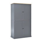 Grand garde-manger de cuisine autoportant de 102,1 x 50,8 x 181,1 cm avec 2 tiroirs et 2 étagères de porte réglables à 8 niveaux