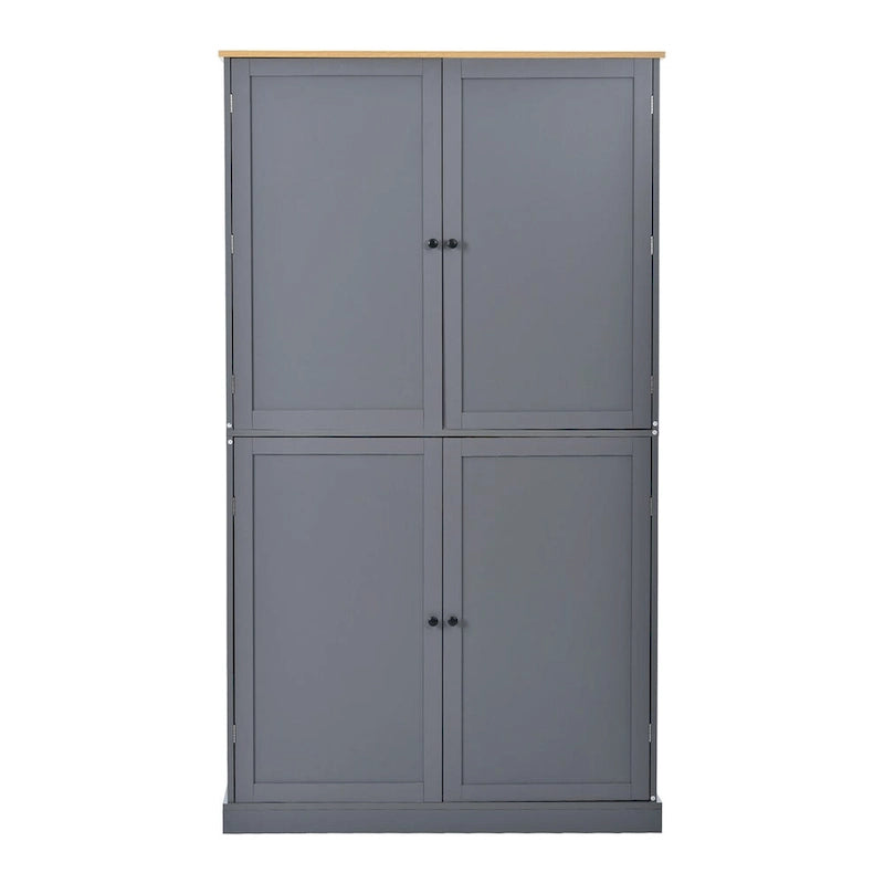 Grand garde-manger de cuisine autoportant de 102,1 x 50,8 x 181,1 cm avec 2 tiroirs et 2 étagères de porte réglables à 8 niveaux