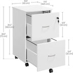 Classeur à 2 tiroirs – 42,9 P x 44,4 L x 71,9 H