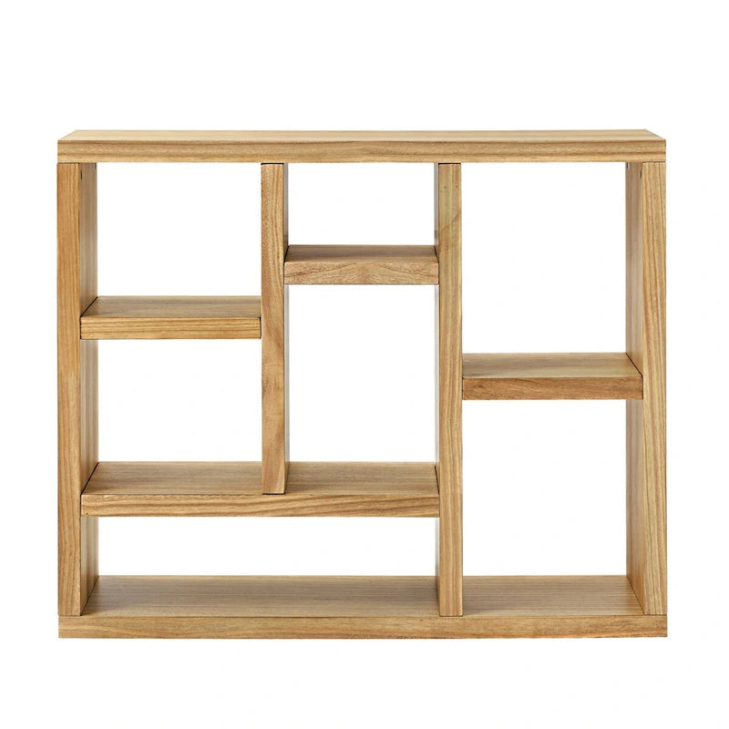 Bibliothèque ouverte en bois avec étagères, meuble de rangement autonome avec 7 casiers, étagère sur pied, entrée
