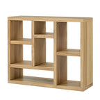 Bibliothèque ouverte en bois avec étagères, meuble de rangement autonome avec 7 casiers, étagère sur pied, entrée