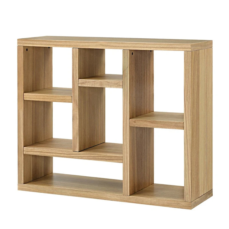 Bibliothèque ouverte en bois avec étagères, meuble de rangement autonome avec 7 casiers, étagère sur pied, entrée