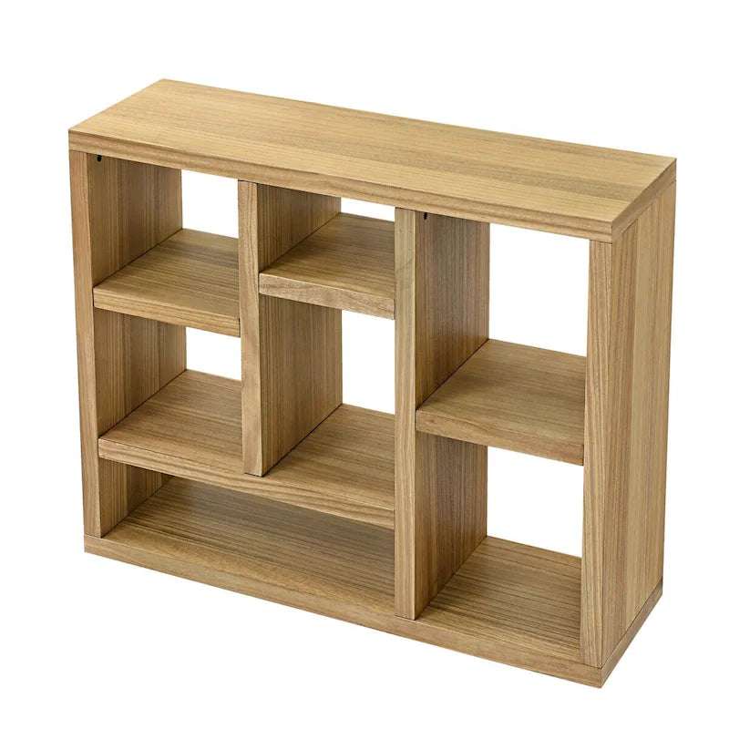 Bibliothèque ouverte en bois avec étagères, meuble de rangement autonome avec 7 casiers, étagère sur pied, entrée
