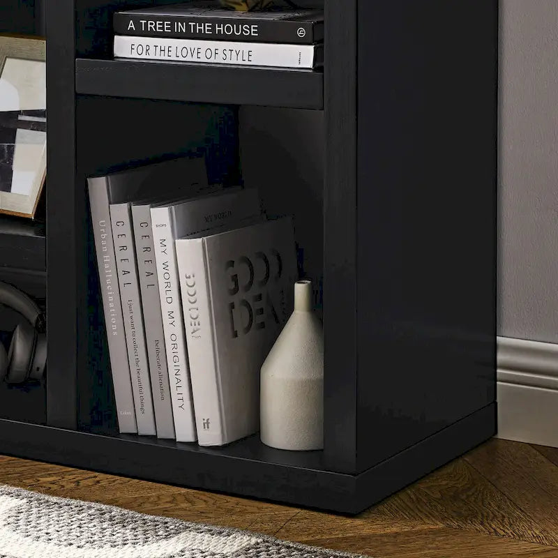 Bibliothèque ouverte en bois avec étagères, meuble de rangement autonome avec 7 casiers, étagère sur pied, entrée