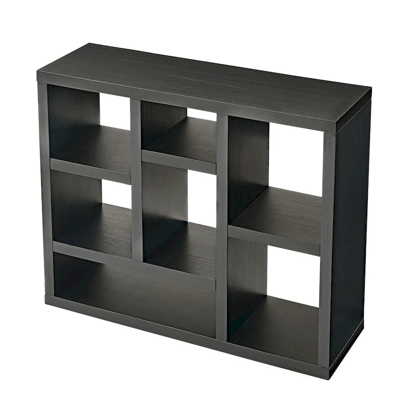 Bibliothèque ouverte en bois avec étagères, meuble de rangement autonome avec 7 casiers, étagère sur pied, entrée