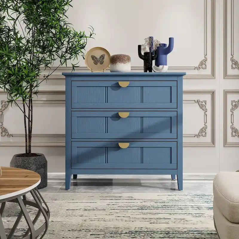 Commode à 3 tiroirs, Meuble américain, Convient pour chambre et entrée de salon