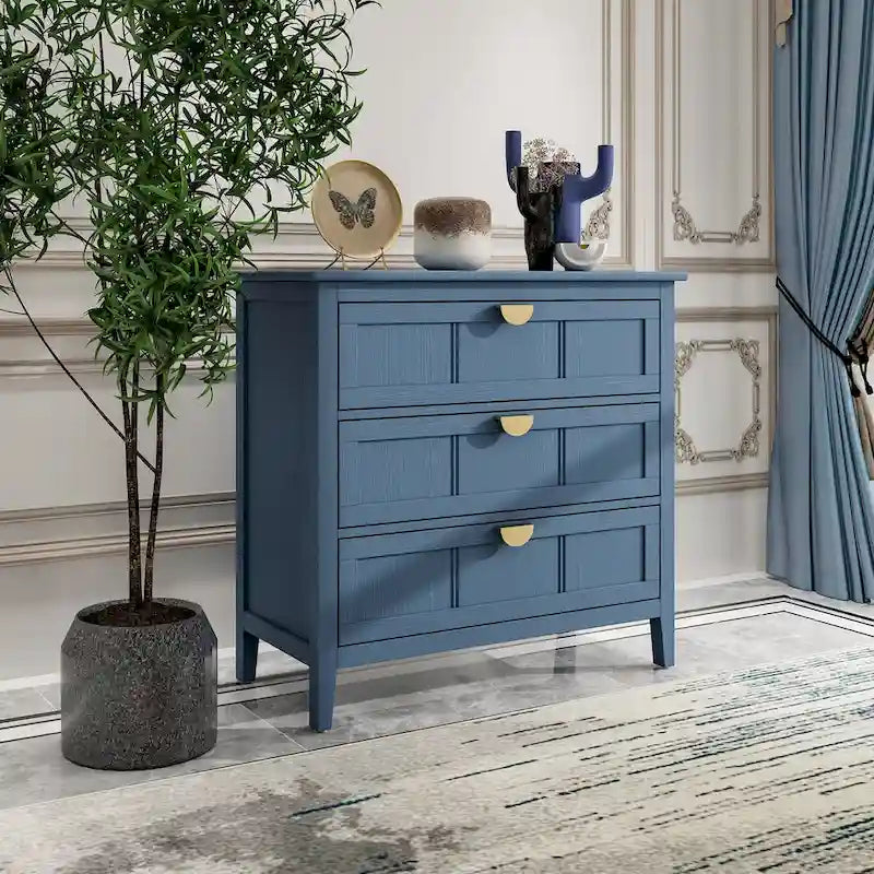 Commode à 3 tiroirs, Meuble américain, Convient pour chambre et entrée de salon