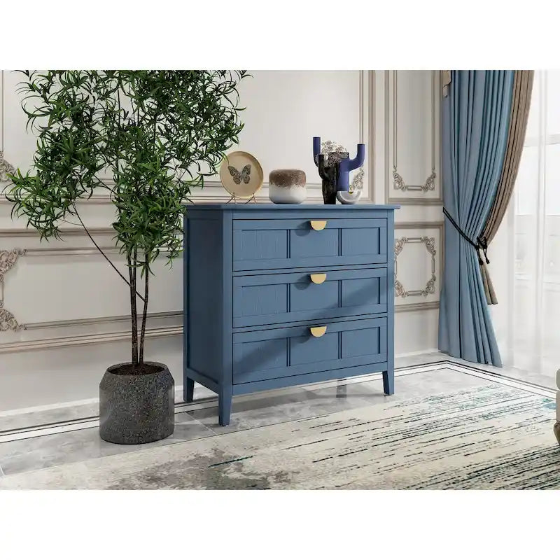 Commode à 3 tiroirs, Meuble américain, Convient pour chambre et entrée de salon