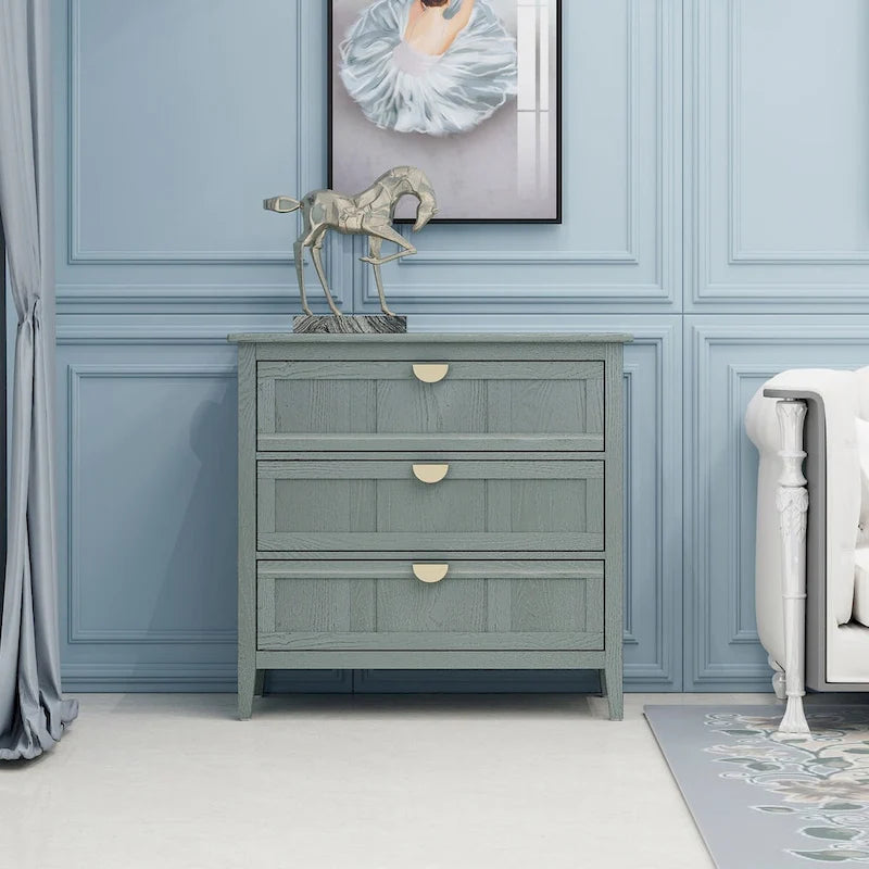 Commode à 3 tiroirs, Meuble américain, Convient pour chambre et entrée de salon
