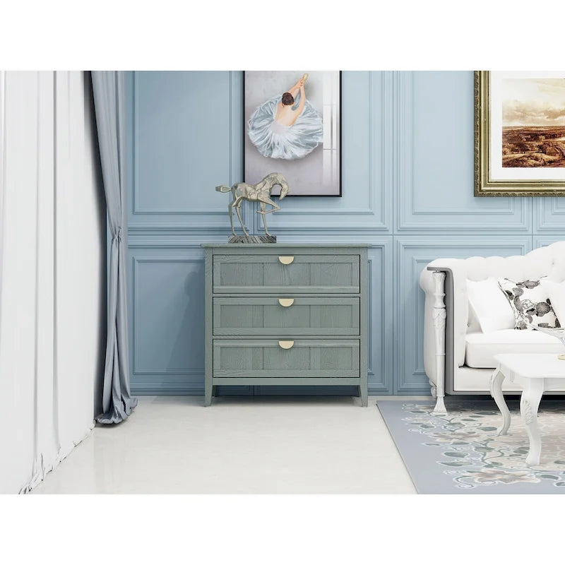 Commode à 3 tiroirs, Meuble américain, Convient pour chambre et entrée de salon