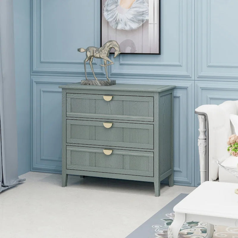 Commode à 3 tiroirs, Meuble américain, Convient pour chambre et entrée de salon