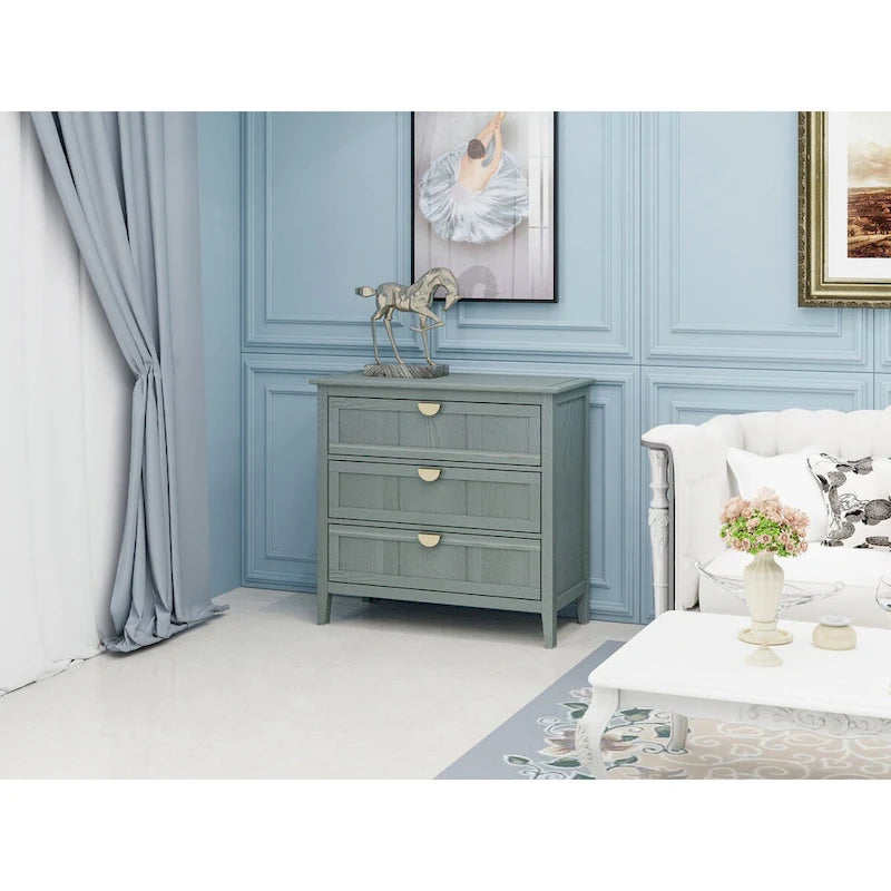 Commode à 3 tiroirs, Meuble américain, Convient pour chambre et entrée de salon