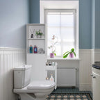 Meuble de rangement pour salle de bain, idéal comme porte-papier toilette, organiseur de produits féminins avec tiroir de rangement et étagère réglable