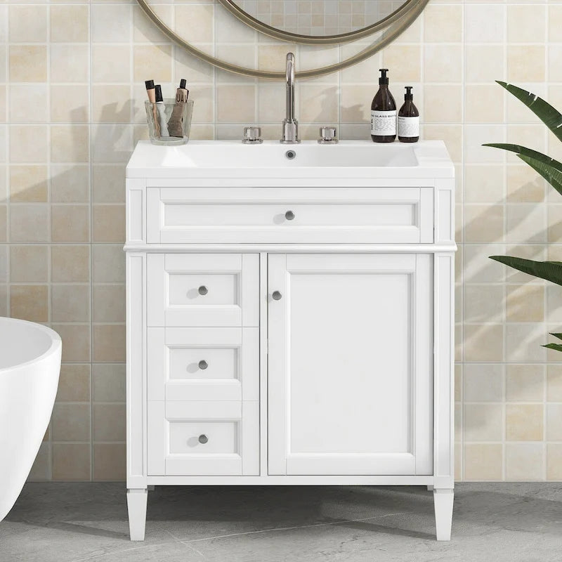 Meuble-lavabo avec évier intégré et tiroir basculant